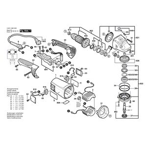 для угловой шлифмашины Bosch GWS 22-230 JH 230 V 3601H82200, деталировка 1