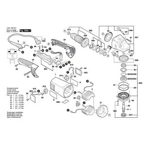 для угловой шлифмашины Bosch GWS 22-230 JH 230 V 3601H82201, деталировка 1