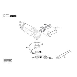 для угловой шлифмашины Bosch GWS 22-230 JH 230 V 3601H82202, деталировка 2