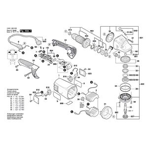 для угловой шлифмашины Bosch GWS 22-230 JH 230 V 3601H82203, деталировка 1