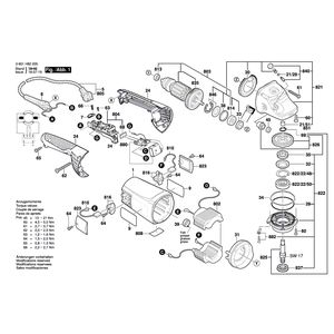 для угловой шлифмашины Bosch GWS 22-230 JH 230 V 3601H82205, деталировка 1