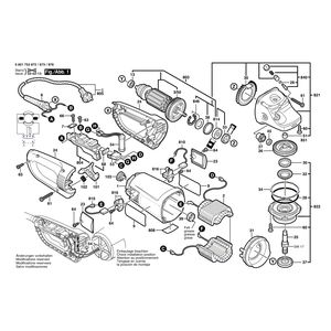 для угловой шлифмашины Bosch GWS 23-180 J 230 V 0601753873, деталировка 1