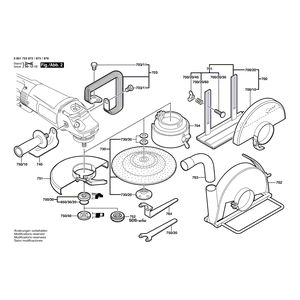 для угловой шлифмашины Bosch GWS 23-180 J 230 V 0601753873, деталировка 2