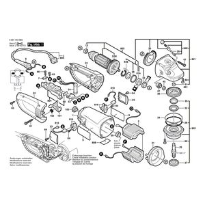 для угловой шлифмашины Bosch GWS 23-180 J 230 V 0601753903, деталировка 1