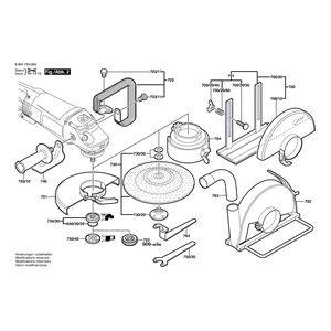 для угловой шлифмашины Bosch GWS 23-180 J 230 V 0601753903, деталировка 2