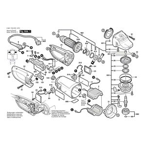 для угловой шлифмашины Bosch GWS 23-180 JS 230 V 0601753973, деталировка 1