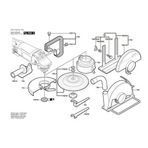 для угловой шлифмашины Bosch GWS 23-180 JS 230 V 0601753973, деталировка 2