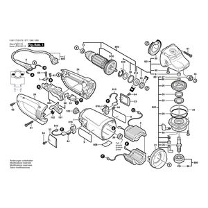 для угловой шлифмашины Bosch GWS 23-180 S 230 V 0601753073, деталировка 1