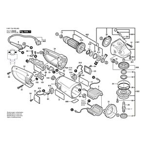 для угловой шлифмашины Bosch GWS 23-230 230 V 0601754003, деталировка 1