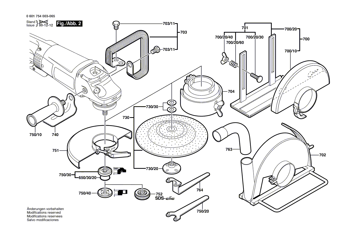 для угловой шлифмашины Bosch GWS 23-230 230 V 0601754003, деталировка 2