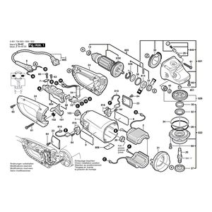 для угловой шлифмашины Bosch GWS 23-230 J 230 V 0601754903, деталировка 1