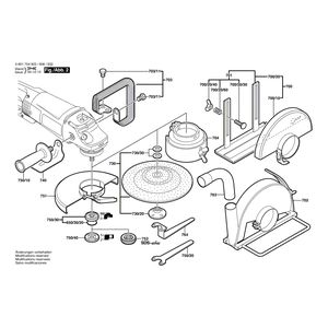 для угловой шлифмашины Bosch GWS 23-230 J 230 V 0601754903, деталировка 2