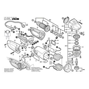 для угловой шлифмашины Bosch GWS 23-230 JS 230 V 0601754973, деталировка 1