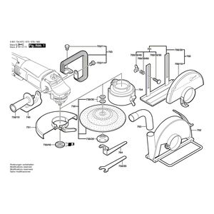 для угловой шлифмашины Bosch GWS 23-230 JS 230 V 0601754973, деталировка 2