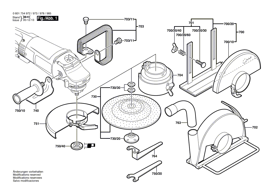 для угловой шлифмашины Bosch GWS 23-230 JS 230 V 0601754973, деталировка 2