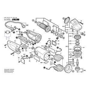 для угловой шлифмашины Bosch GWS 23-230 S 230 V 0601754073, деталировка 1