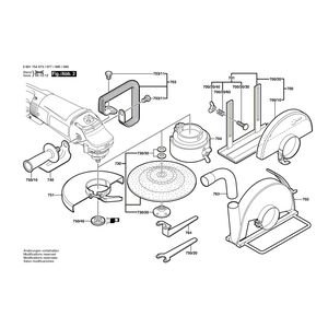 для угловой шлифмашины Bosch GWS 23-230 S 230 V 0601754073, деталировка 2