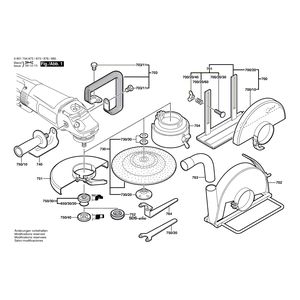 для угловой шлифмашины Bosch GWS 23-230 S 230 V 0601754873, деталировка 2