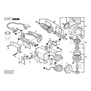 для угловой шлифмашины Bosch GWS 230 230 V 0601752020, деталировка 1