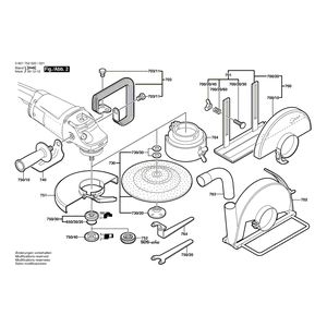 для угловой шлифмашины Bosch GWS 230 230 V 0601752020, деталировка 2