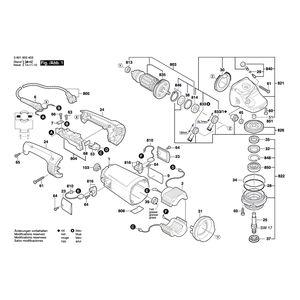 для угловой шлифмашины Bosch GWS 24-180 06018534X0, деталировка 1