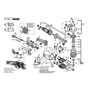 для угловой шлифмашины Bosch GWS 24-180 230 V 0601361103, деталировка 1