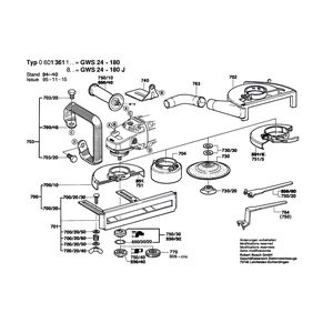 для угловой шлифмашины Bosch GWS 24-180 230 V 0601361103, деталировка 2