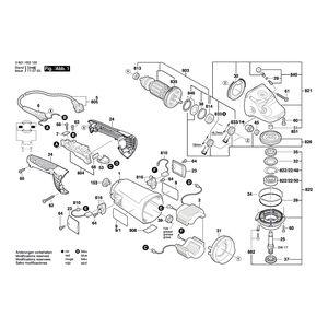 для угловой шлифмашины Bosch GWS 24-180 H 230 V 3601H53100, деталировка 1