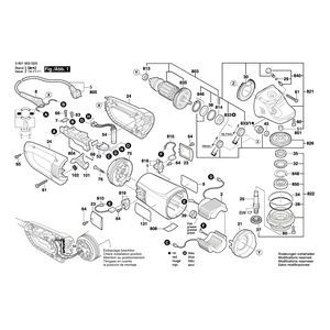 для угловой шлифмашины Bosch GWS 24-180 JBV 230 V 0601853G03, деталировка 1