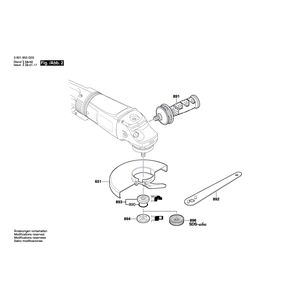 для угловой шлифмашины Bosch GWS 24-180 JBV 230 V 0601853G03, деталировка 2