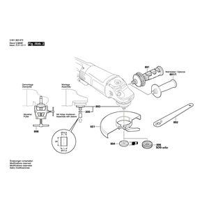 для угловой шлифмашины Bosch GWS 24-180 JBX 230 V 0601863873, деталировка 2