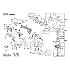 для угловой шлифмашины Bosch GWS 24-180 JH 230 V 3601H53M00, деталировка 1