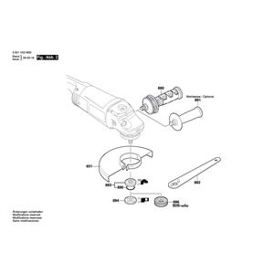 для угловой шлифмашины Bosch GWS 24-180 JH 230 V 3601H53M00, деталировка 2