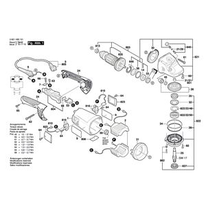 для угловой шлифмашины Bosch GWS 24-180 JH 230 V 3601H83101, деталировка 1