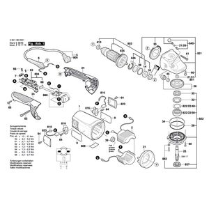 для угловой шлифмашины Bosch GWS 24-180 JH 230 V 3601H83M01, деталировка 1