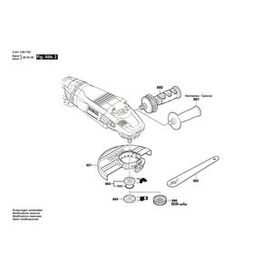 для угловой шлифмашины Bosch GWS 24-180 LVI 230 V 3601H92F00, деталировка 2