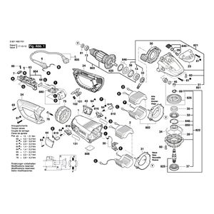 для угловой шлифмашины Bosch GWS 24-180 LVI 230 V 3601H92F01, деталировка 1