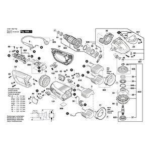 для угловой шлифмашины Bosch GWS 24-180 LVI 230 V 3601H92F02, деталировка 1