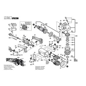 для угловой шлифмашины Bosch GWS 24-230 230 V 0601362103, деталировка 1