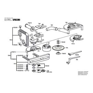 для угловой шлифмашины Bosch GWS 24-230 230 V 0601362103, деталировка 2