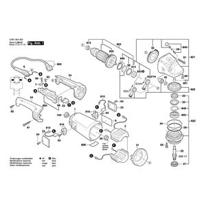 для угловой шлифмашины Bosch GWS 24-230 230 V 06018544X0, деталировка 1