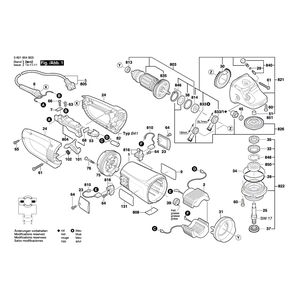 для угловой шлифмашины Bosch GWS 24-230 BV 230 V 0601854B03, деталировка 1