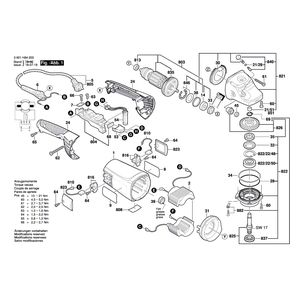 для угловой шлифмашины Bosch GWS 24-230 H 230 V 3601H84203, деталировка 1