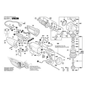 для угловой шлифмашины Bosch GWS 24-230 JBX 230 V 0601864873, деталировка 1