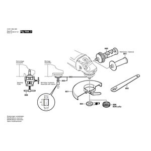 для угловой шлифмашины Bosch GWS 24-230 JBX 230 V 3601H64400, деталировка 2