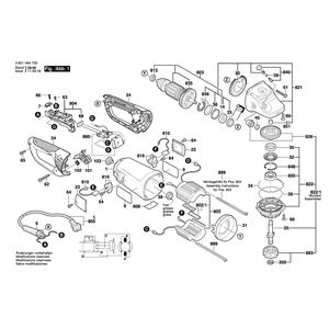 для угловой шлифмашины Bosch GWS 24-230 JBX 230 V 3601H64T00, деталировка 1