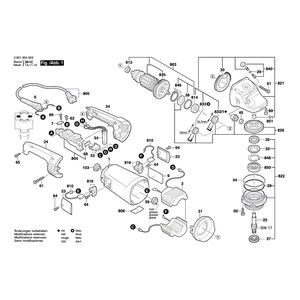 для угловой шлифмашины Bosch GWS 24-230 JH 230 V 0601854503, деталировка 1