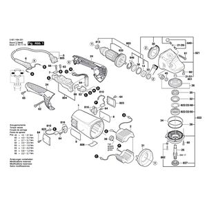 для угловой шлифмашины Bosch GWS 24-230 JH 230 V 3601H84201, деталировка 1