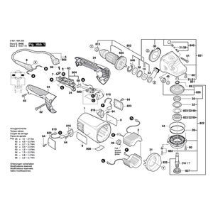 для угловой шлифмашины Bosch GWS 24-230 JH 230 V 3601H84205, деталировка 1