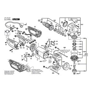 для угловой шлифмашины Bosch GWS 24-230 JVX 230 V 3601H64500, деталировка 1